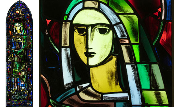 sainte genevieve detail visage jacques le chevallier 1937 archives departementales de l aube